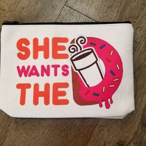 Dunkin' Donuts Inspired Makeup Bag